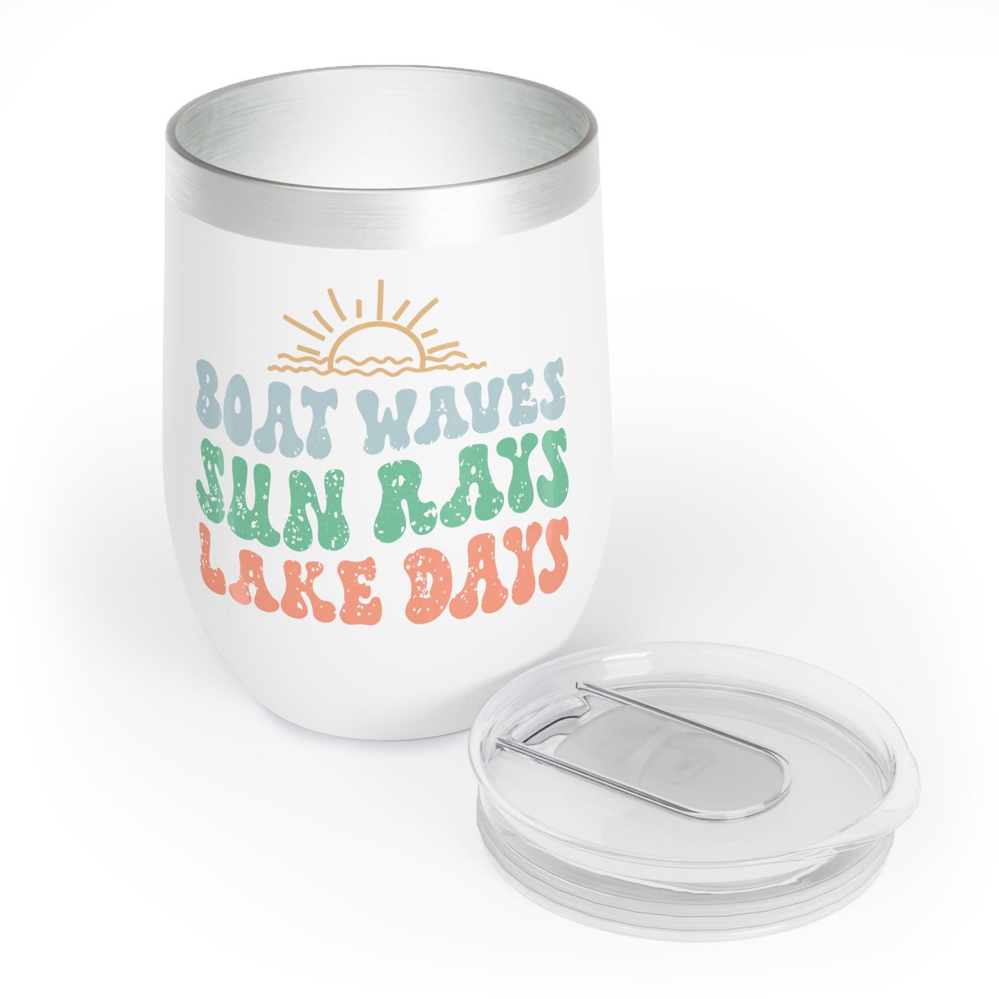 Boat Waves Sun Rays Lake Days Wine Tumbler