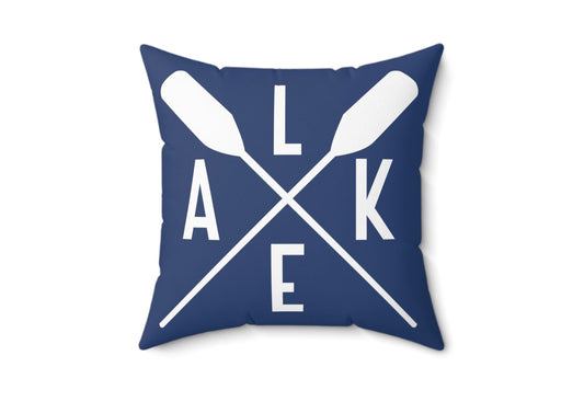 Lake with Oars Polyester Square Pillow