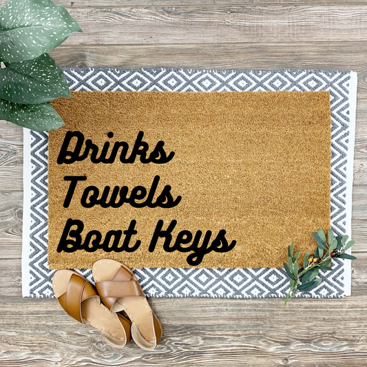Drinks Towels Boat Keys Doormat