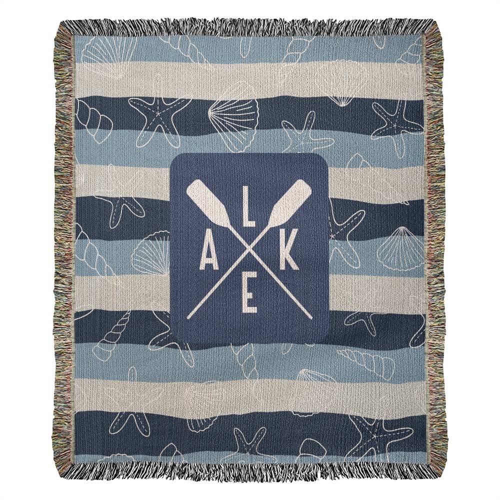 Lake with Oars Heirloom Woven Blanket