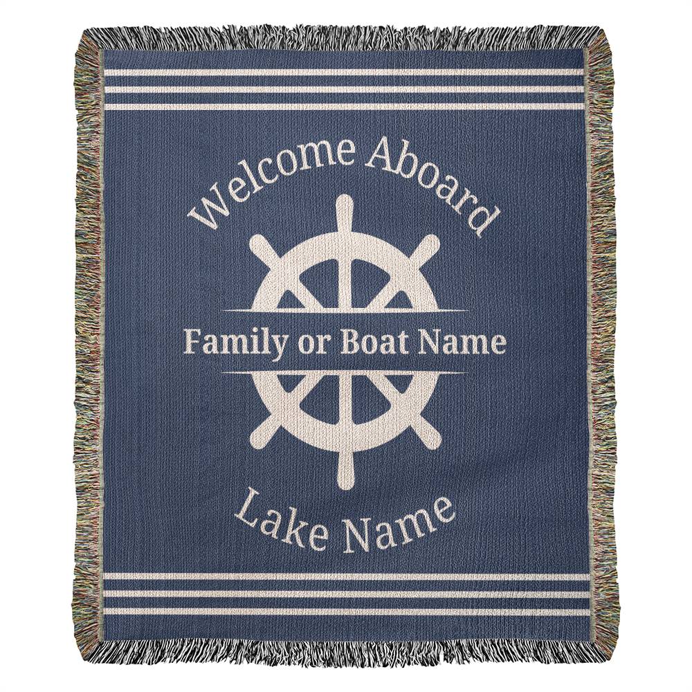 Welcome Aboard Custom Boat Blanket