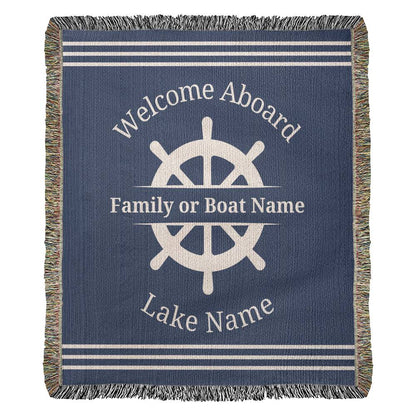 Welcome Aboard Custom Boat Blanket