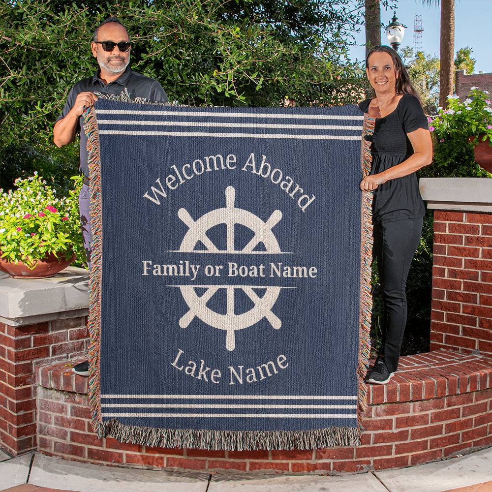 Welcome Aboard Custom Boat Blanket